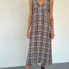 Motel Rocks Printed Dresses | Day Dresses-Liva Midi Dress in Multi Check Brown MultiCheckBrown