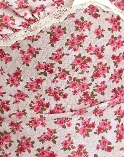 Motel Rocks Printed Tops-Livi Top in Gardenia Romantic with Lace Trim GardeniaRomanticwithLaceTrim