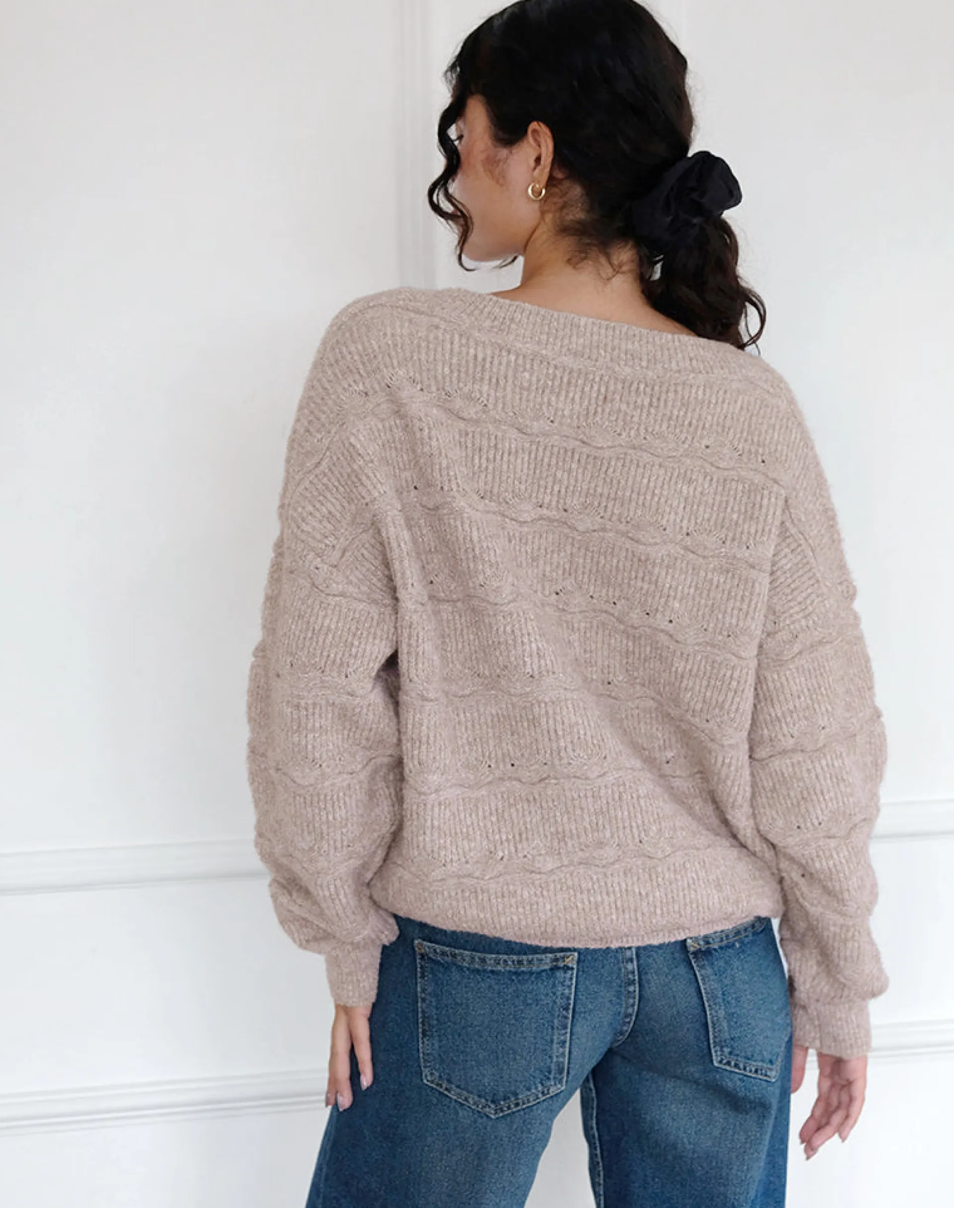 Motel Rocks Jumpers-Loka Oversized Jumper in Almond