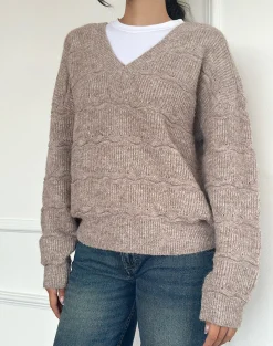 Motel Rocks Jumpers-Loka Oversized Jumper in Almond
