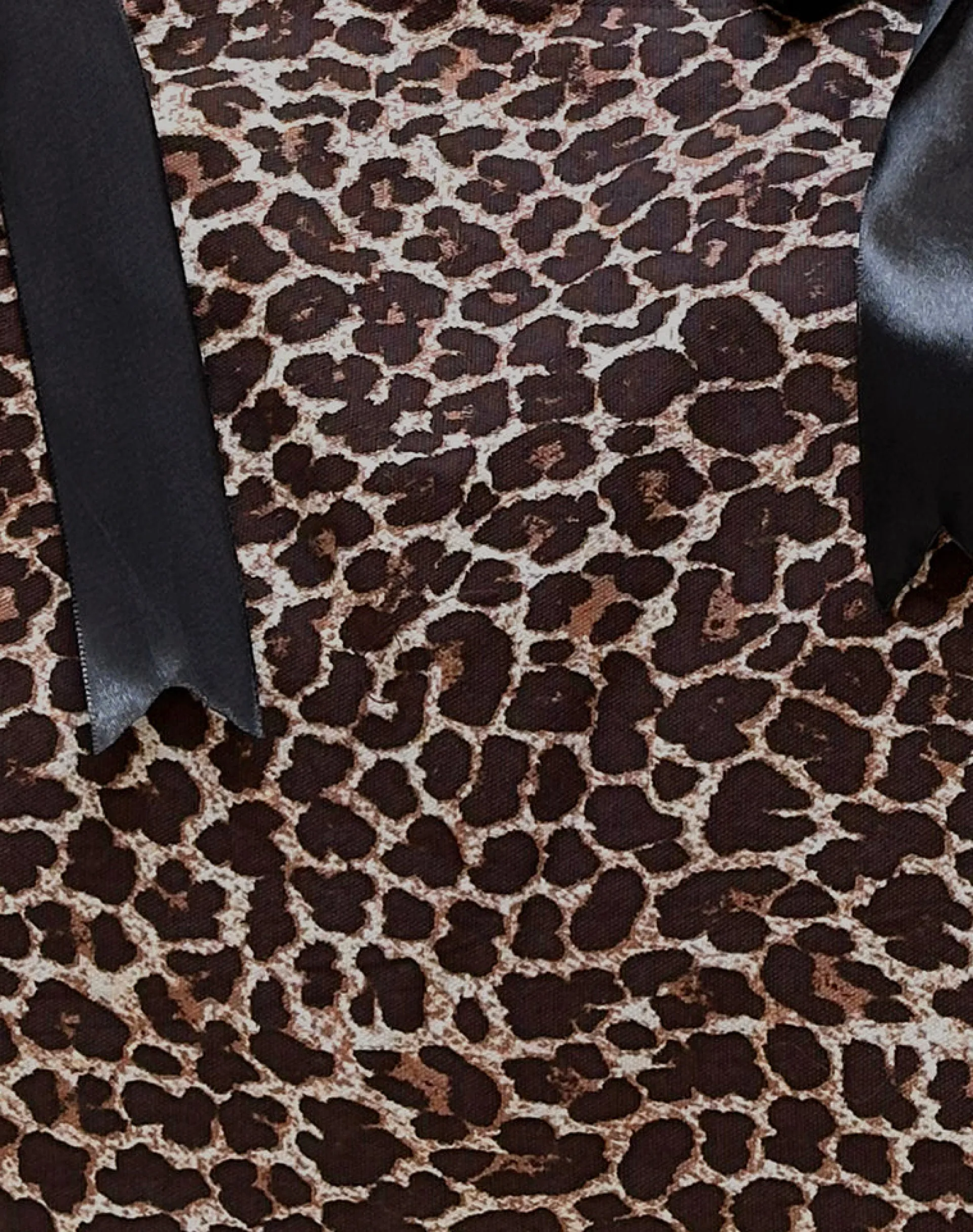 Motel Rocks Accessories-London Bag in Rar Leopard Sandstorm Print with Black Bows RarLeopardSandstormPrintwithBlackBows