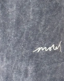 Motel Rocks Co-Ords-Loose Jogger in Black Wash with Off White 'MOTEL' Embroidery BlackWashwithOffWhite'MOTEL'Embroidery