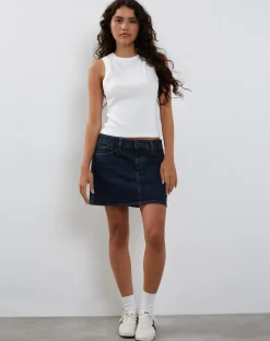 Motel Rocks Basic Tops | Vest Tops-Lorde Ribbed Vest Top in Ivory