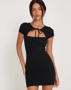 Motel Rocks Bodycon Dresses | Little Black Dresses-Lovella Mini Dress in Black