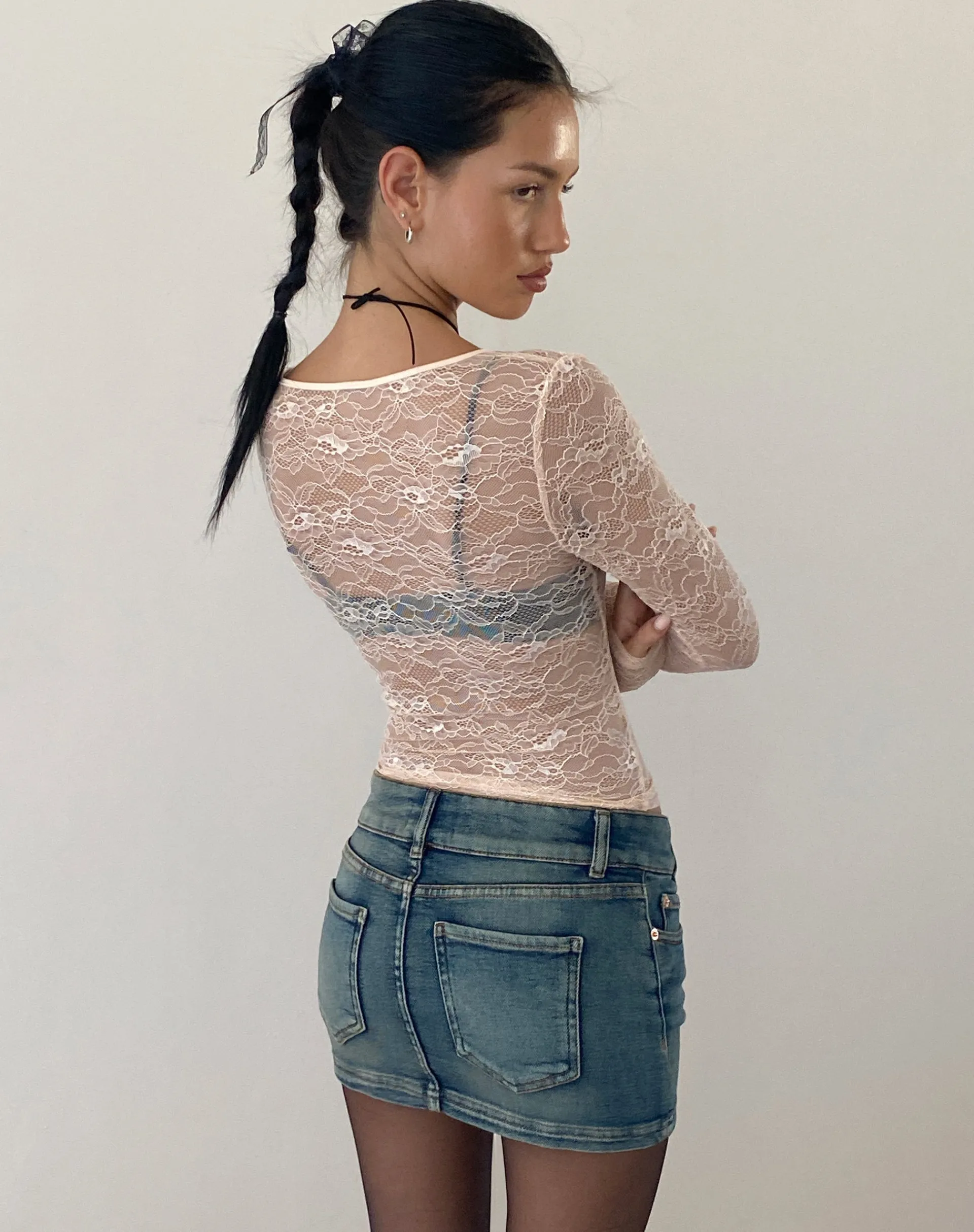 Motel Rocks Denim Skirts-Low Rise Denim Mini Skirt in Desert Wash DesertWash
