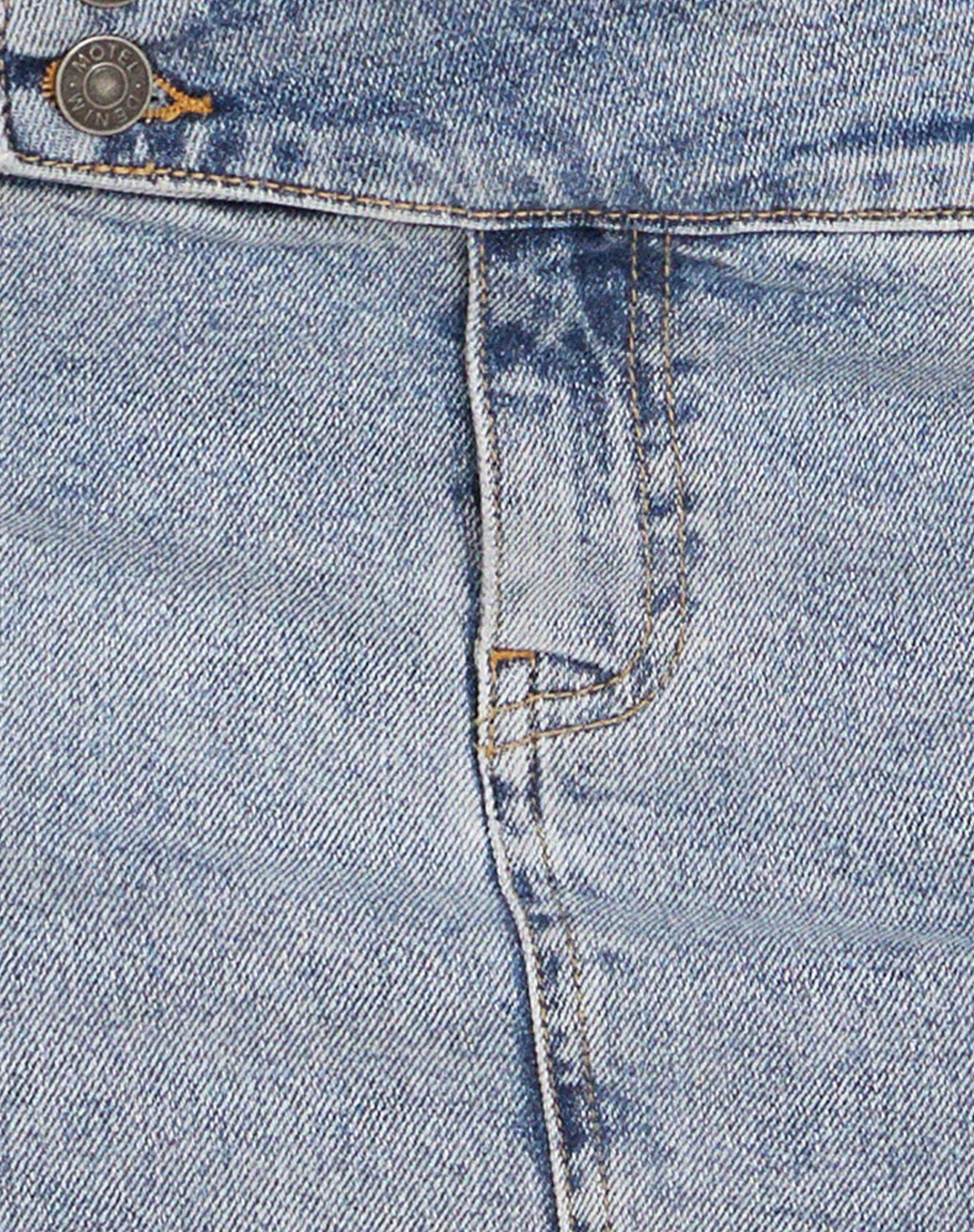 Motel Rocks Denim Skirts | Mini Skirts-Low Rise Mini Skirt in Light Wash Blue LightWashBlue