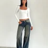 Motel Rocks Low Rise Pants | Jeans-Low Rise Parallel Jeans in Amber Wash Amberwash
