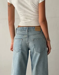 Motel Rocks Low Rise Pants | Jeans-Low Rise Parallel Jeans in Vintage Bleach vintagebleach