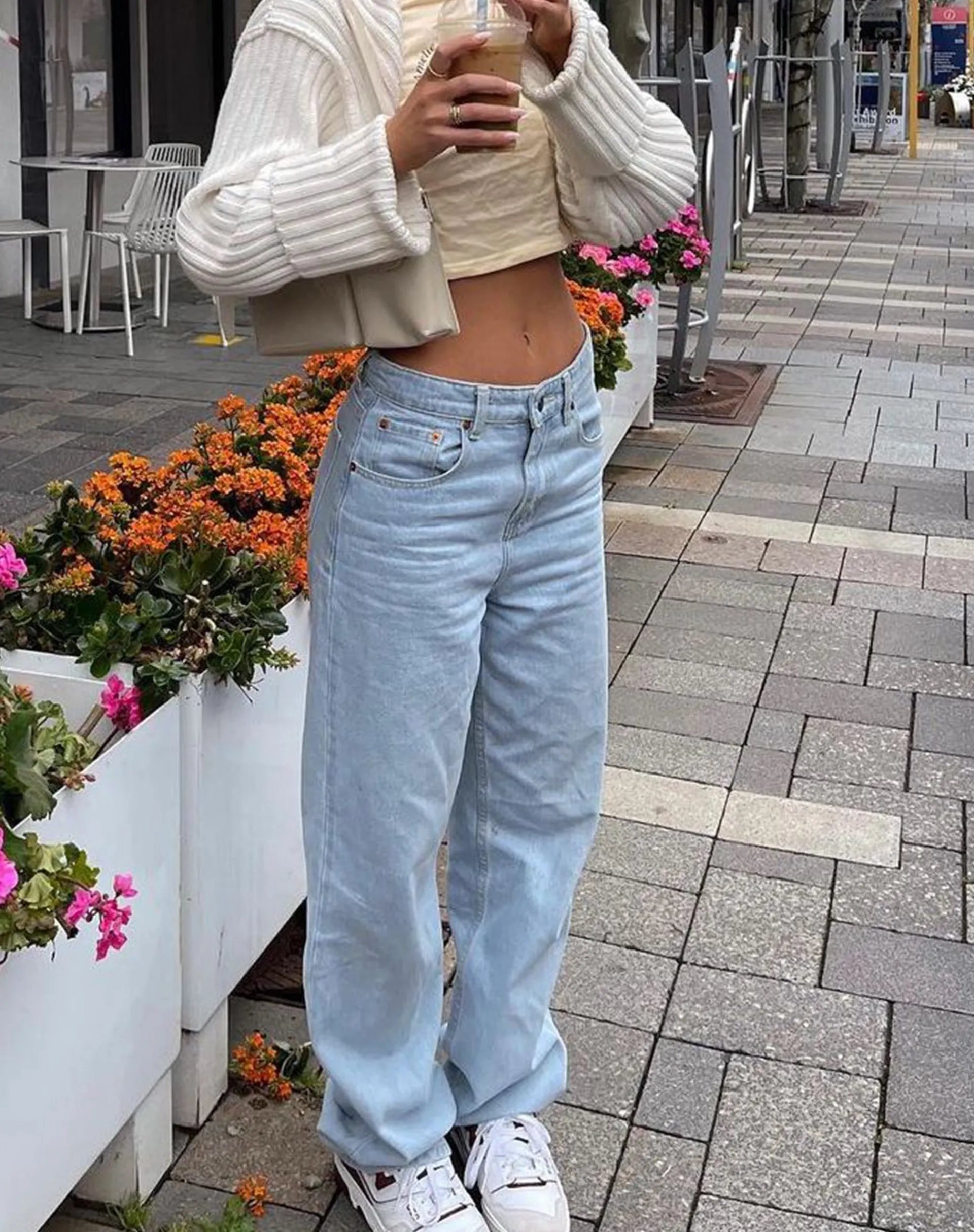 Motel Rocks Low Rise Pants-Low Rise Parallel Jeans in Extra Light Wash Blue