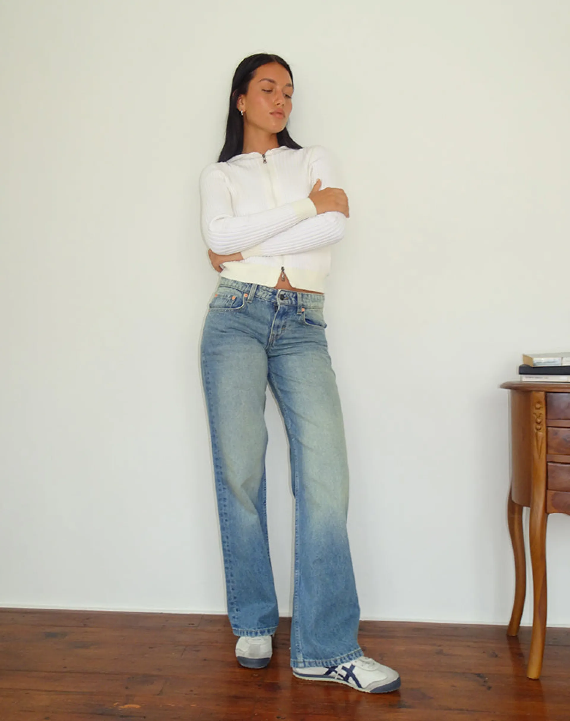 Motel Rocks Low Rise Pants | Jeans-Low Rise Parallel Jeans in Sea Green seagreen