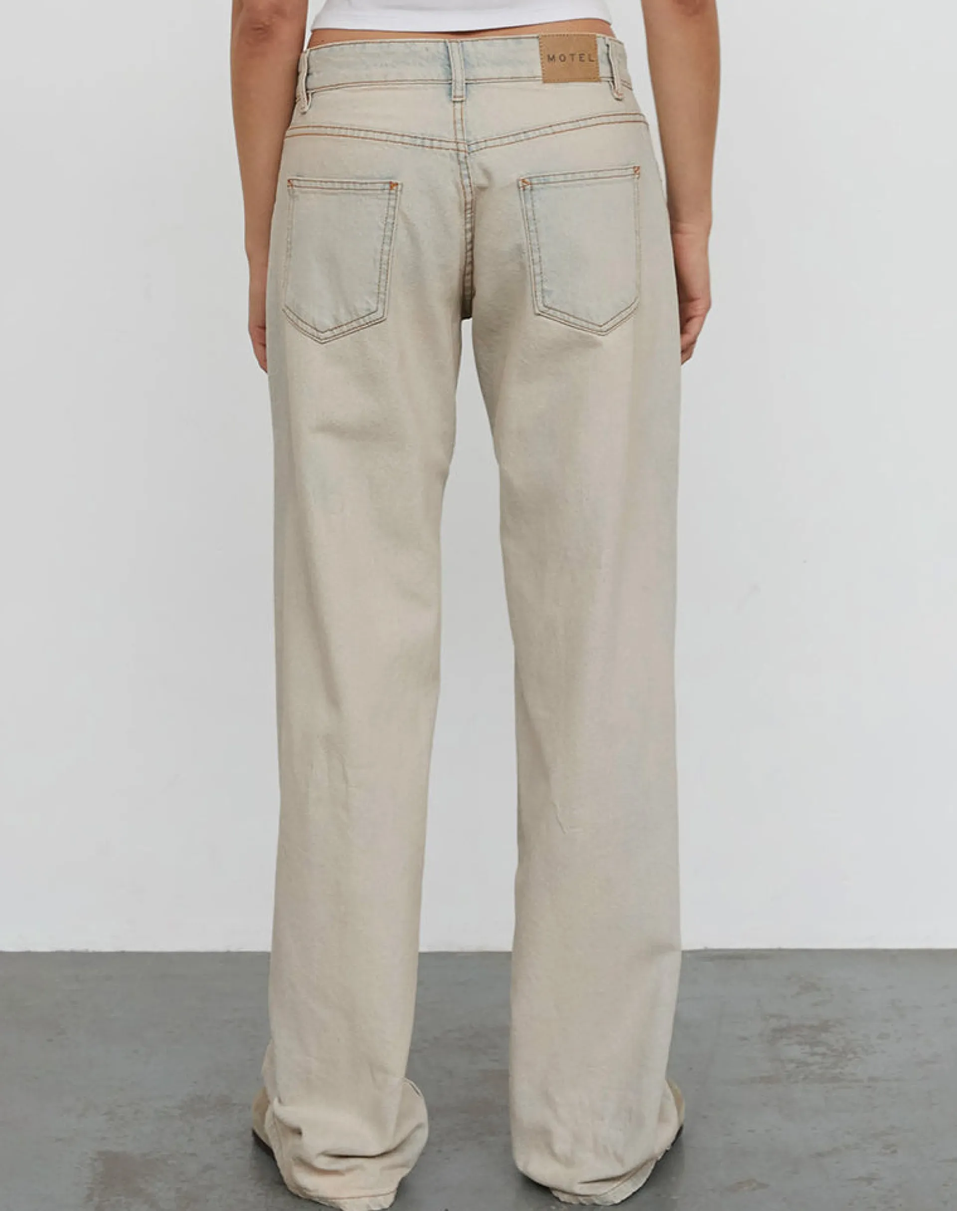 Motel Rocks Jeans | Straight Leg Jeans-Low Rise Parallel Jeans In Arctic Blue ArcticBlue