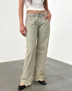 Motel Rocks Low Rise Pants | Jeans-Low Rise Parallel Jeans in Desert Sand Wash dessertsandwash