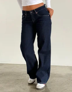 Motel Rocks Basics | Low Rise Pants-Low Rise Parallel Jeans in Indigo