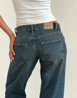 Motel Rocks Low Rise Pants | Jeans-Low Rise Parallel Jeans in Bright Blue brightblue