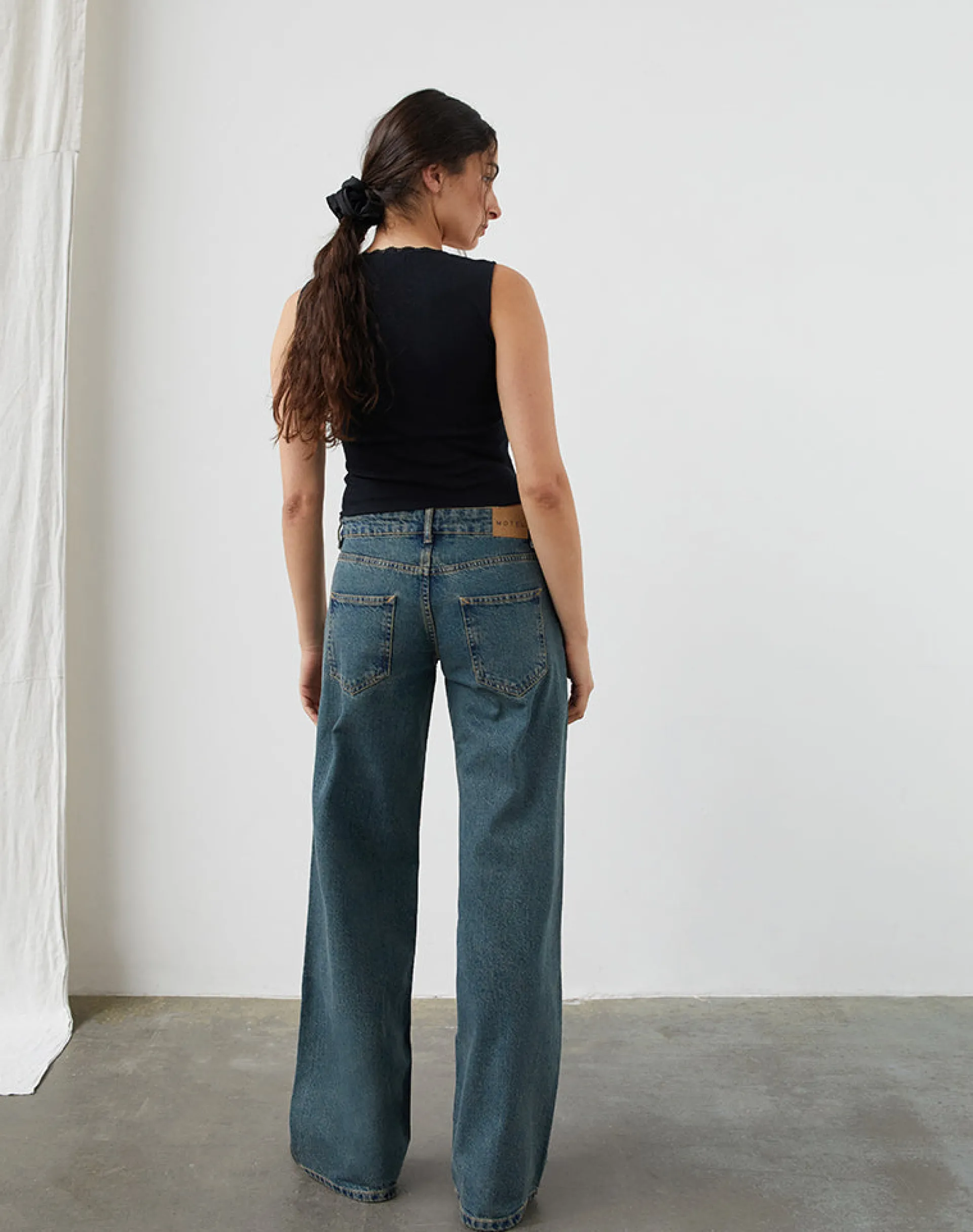 Motel Rocks Jeans | Straight Leg Jeans-Low Rise Parallel Jeans in Brown Blue Acid BrownBlueAcid