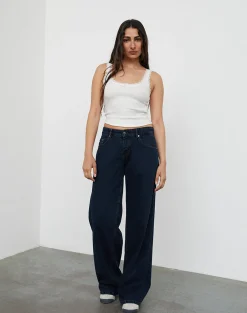 Motel Rocks Jeans | Roomy Jeans-Low Rise Roomy Jeans in Blue Ink BlueInk