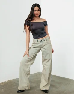 Motel Rocks Low Rise Pants | Jeans-Low Rise Roomy Jeans in Desert Sand Wash desertsandwash
