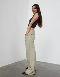 Motel Rocks Low Rise Pants | Jeans-Low Rise Roomy Jeans in Desert Sand Wash desertsandwash