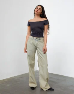 Motel Rocks Low Rise Pants | Jeans-Low Rise Roomy Jeans in Desert Sand Wash desertsandwash