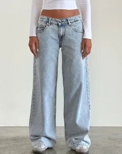 Motel Rocks Jeans | Roomy Jeans-Low Rise Roomy Jeans in 80's Light Wash Blue 80'sLightWashBlue