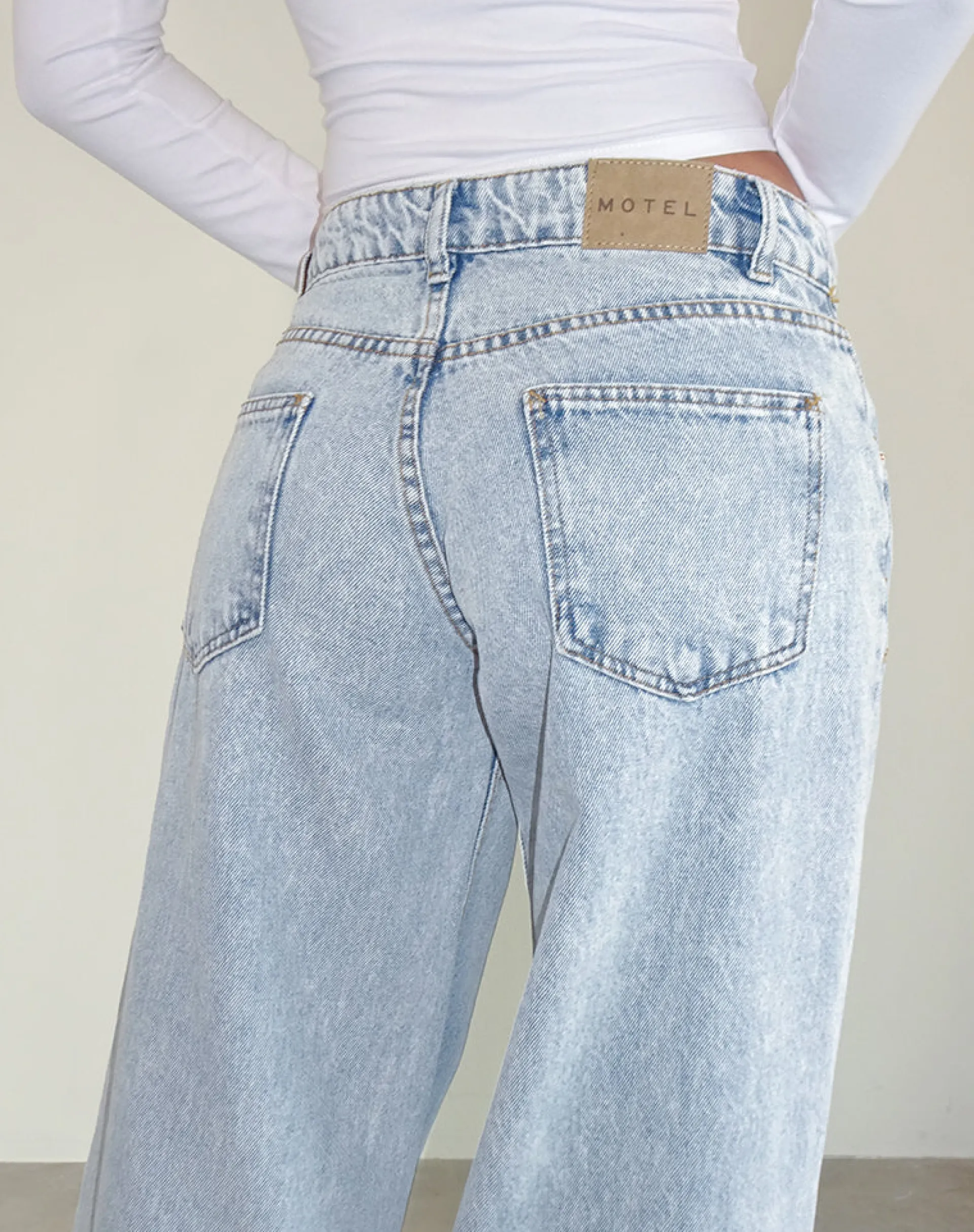 Motel Rocks Jeans | Roomy Jeans-Low Rise Roomy Jeans in 80's Light Wash Blue 80'sLightWashBlue