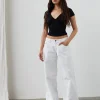 Motel Rocks Jeans | Roomy Jeans-Low Rise Roomy Jeans in True White truewhite