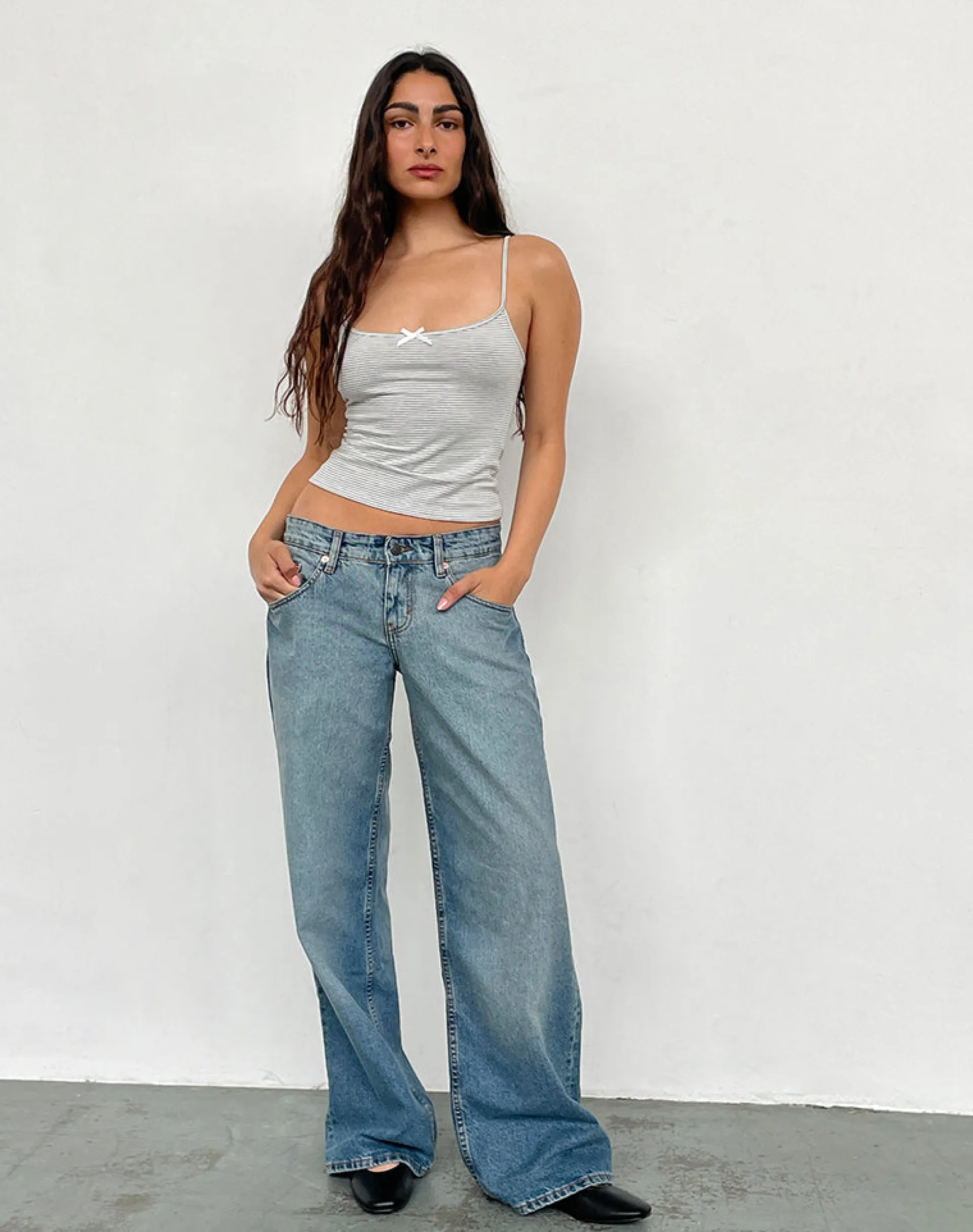 Motel Rocks Jeans | Roomy Jeans-Low Rise Roomy Jeans in Vintage Bleach VintageBleach
