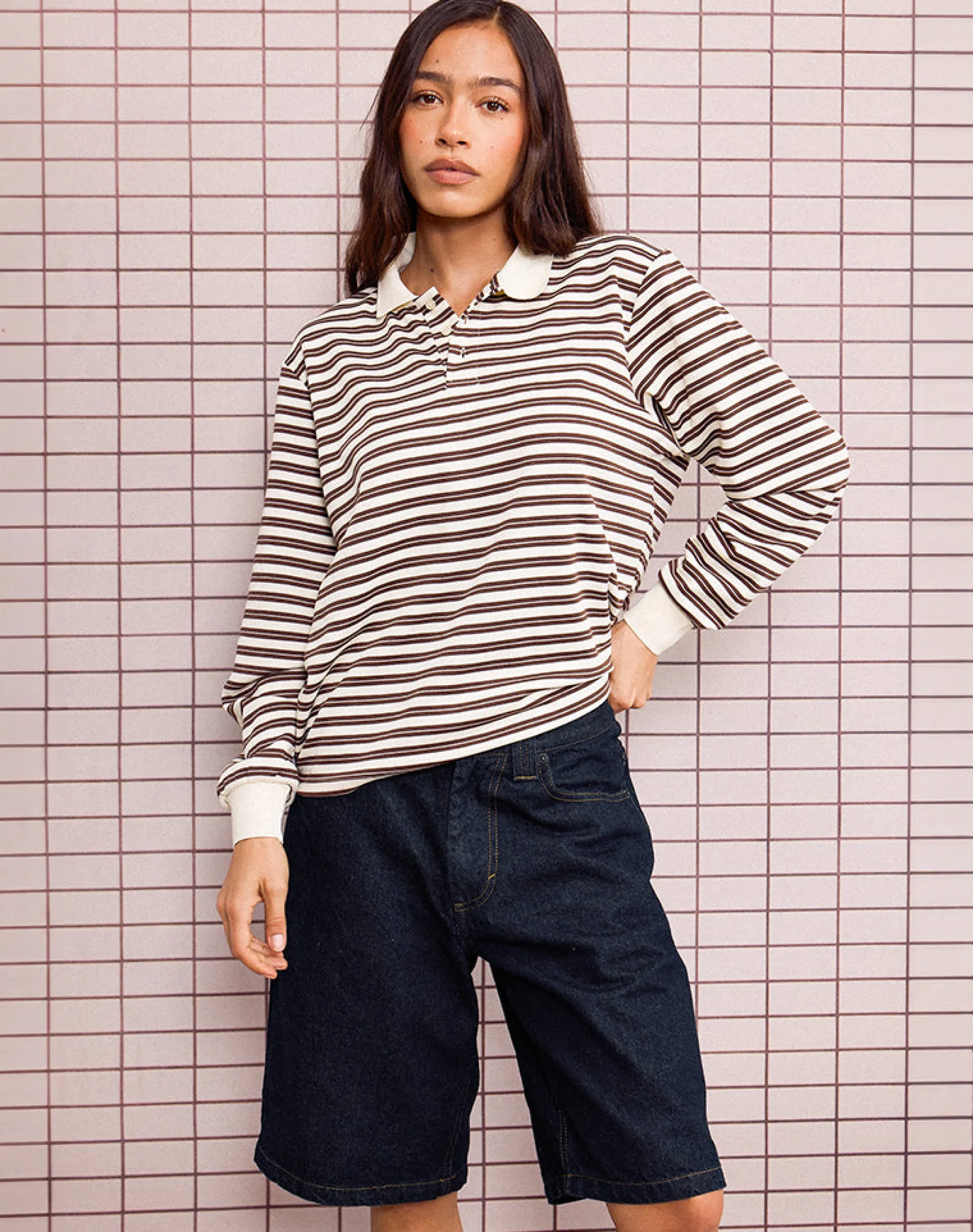 Motel Rocks Jorts-Low Rise Skater Short in Indigo