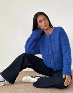 Motel Rocks Cardigans-Luciana Cardigan in Cobalt Blue CobaltBlue