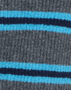 Motel Rocks Jumpers-Lunet Knitted Jumper in Stripe Grey and Blue StripeGreyandBlue