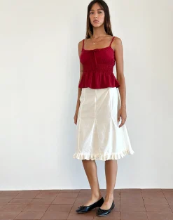 Motel Rocks Strappy Tops | Going Out Tops-Lyncia Tie Front Cami Top in Adrenaline Red AdrenalineRed