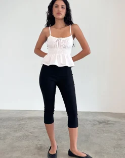 Motel Rocks Basic Tops | Corset Tops-Lyncia Tie Front Cami Top in Off White OffWhite