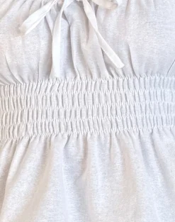 Motel Rocks Basic Tops | Corset Tops-Lyncia Tie Front Cami Top in Off White OffWhite
