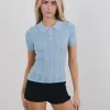 Motel Rocks Shirts And Blouses-Lynetta Top in Baby Blue BabyBlue
