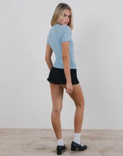 Motel Rocks Shirts And Blouses-Lynetta Top in Baby Blue BabyBlue