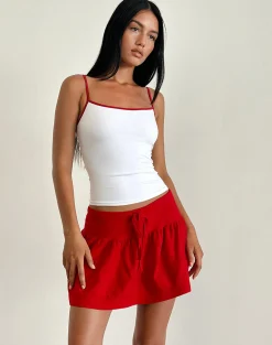 Motel Rocks Mini Skirts-Maddy Mini Skirt in Red Knit