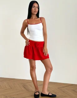 Motel Rocks Mini Skirts-Maddy Mini Skirt in Red Knit