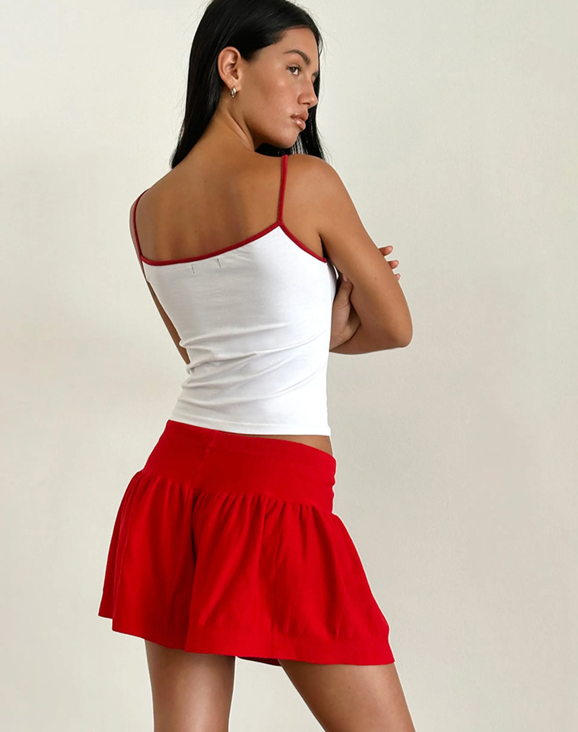 Motel Rocks Mini Skirts-Maddy Mini Skirt in Red Knit