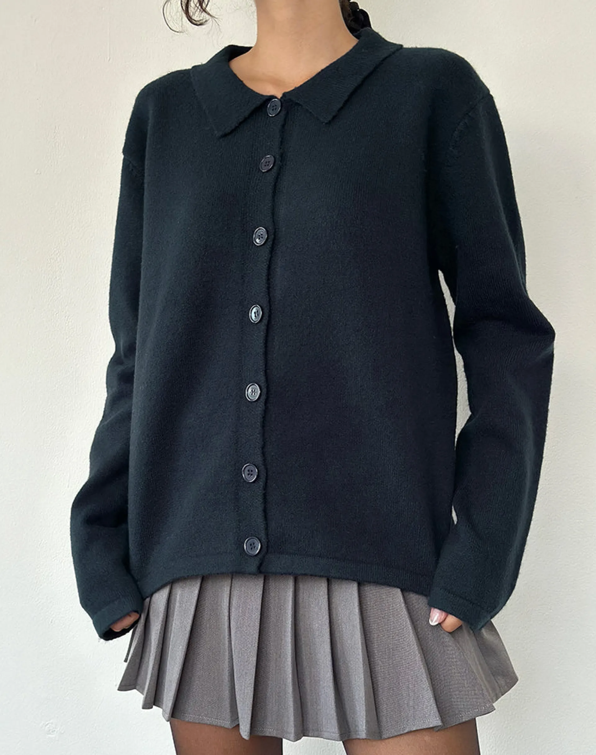Motel Rocks Cardigans-Madera Cardigan in Dark Navy