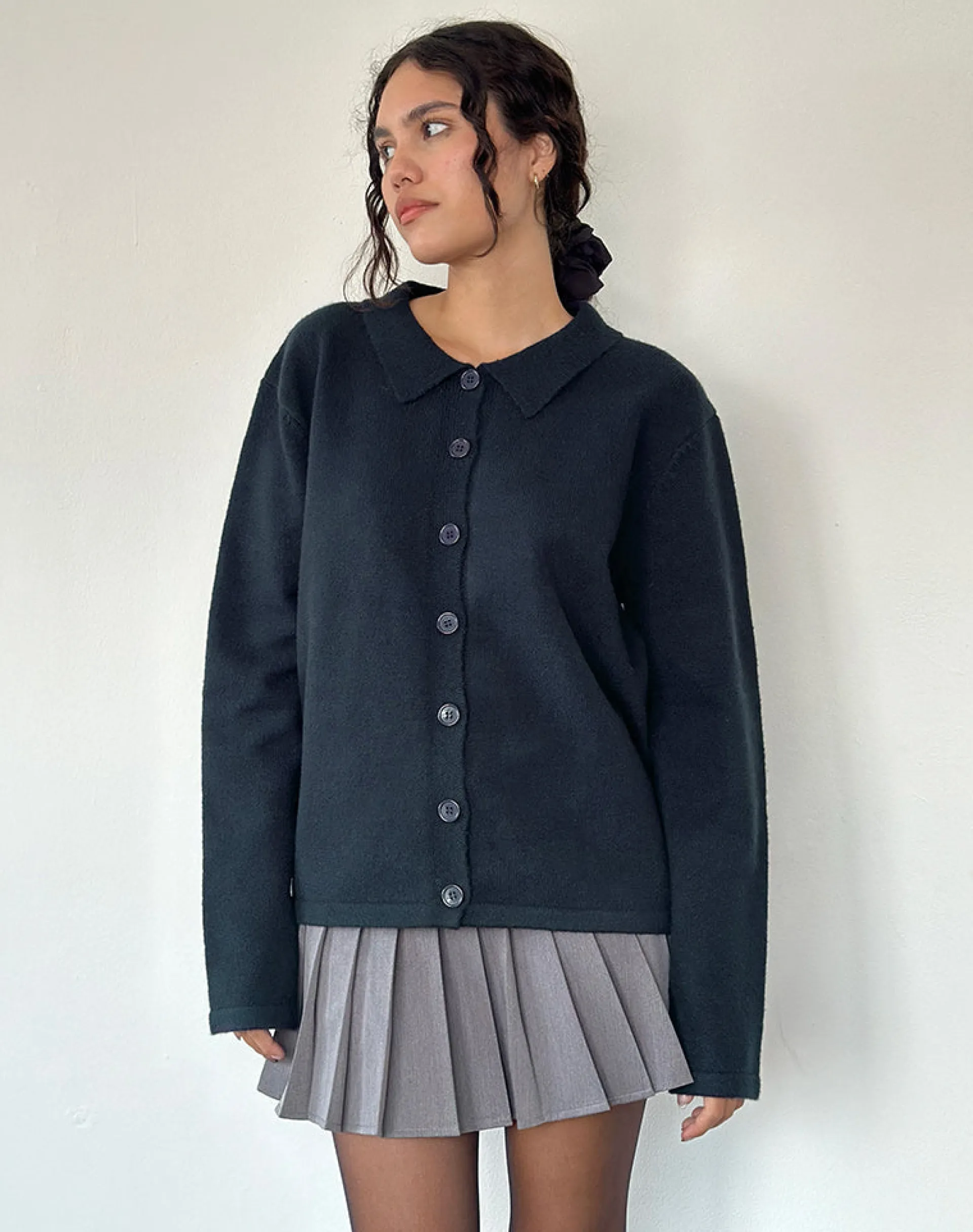Motel Rocks Cardigans-Madera Cardigan in Dark Navy
