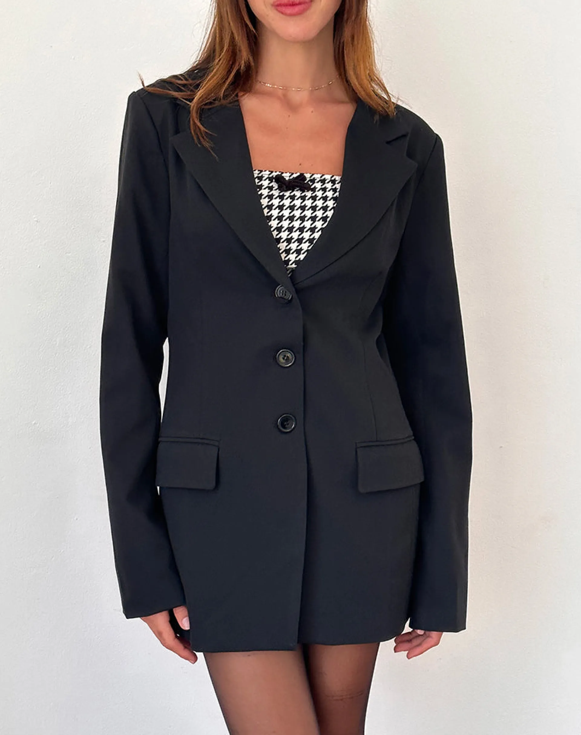 Motel Rocks Basics-Malana Slim Fit Blazer in Tailoring Black