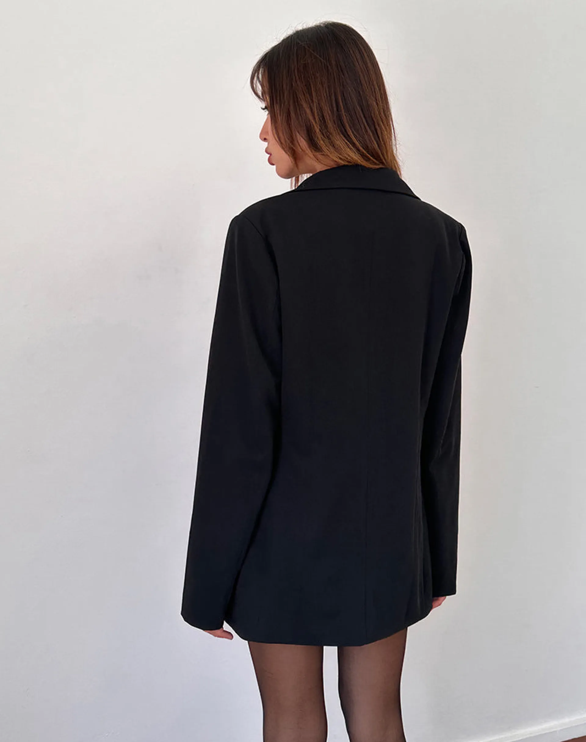 Motel Rocks Basics-Malana Slim Fit Blazer in Tailoring Black
