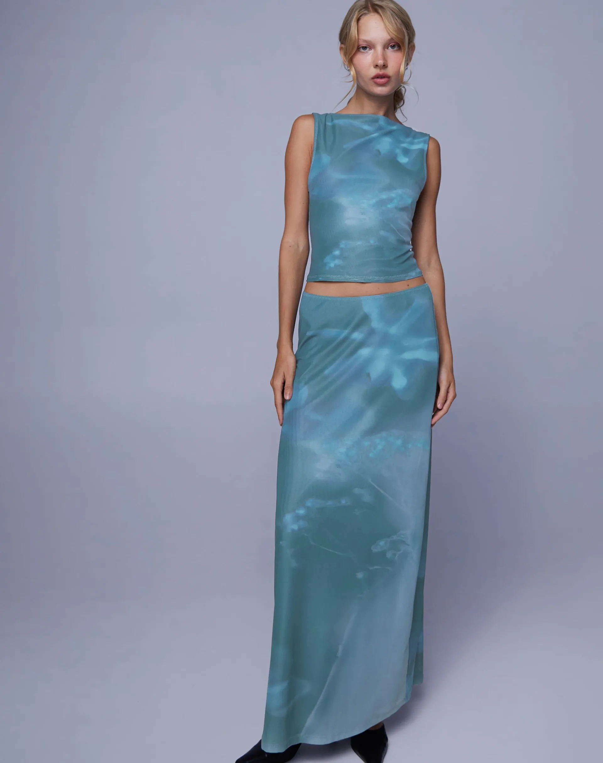 Motel Rocks Vest Tops | Printed Tops-Maloe Mesh Top in Floral Lumen FloralLumen