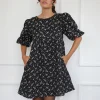 Motel Rocks Day Dresses | Mini Dresses-Marate Mini Dress in Floral Land Black FloralLandBlack