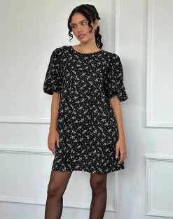 Motel Rocks Day Dresses | Mini Dresses-Marate Mini Dress in Floral Land Black FloralLandBlack