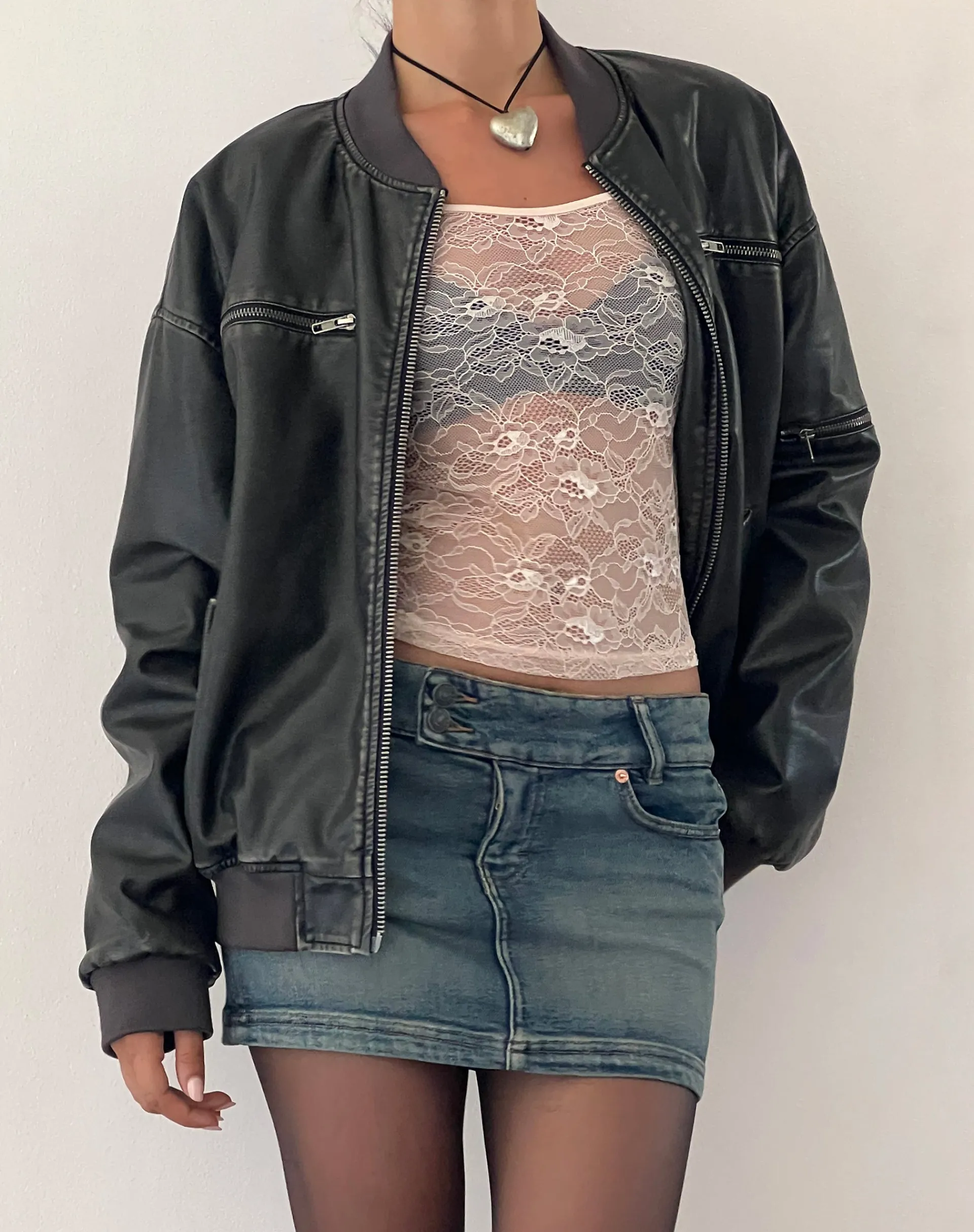Motel Rocks Basics | Jackets-Marco Distressed Bomber Jacket in PU Black