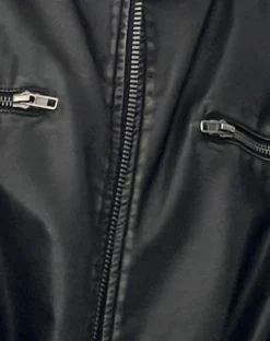 Motel Rocks Basics | Jackets-Marco Distressed Bomber Jacket in PU Black