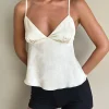 Motel Rocks Going Out Tops-Marinda Top in Satin Jacquard Ivory