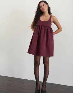 Motel Rocks Mini Dresses-Marona Dress in Dark Berry