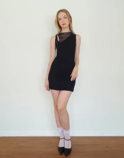 Motel Rocks Basics | Day Dresses-Masita Asymmetric Mini Dress in Black